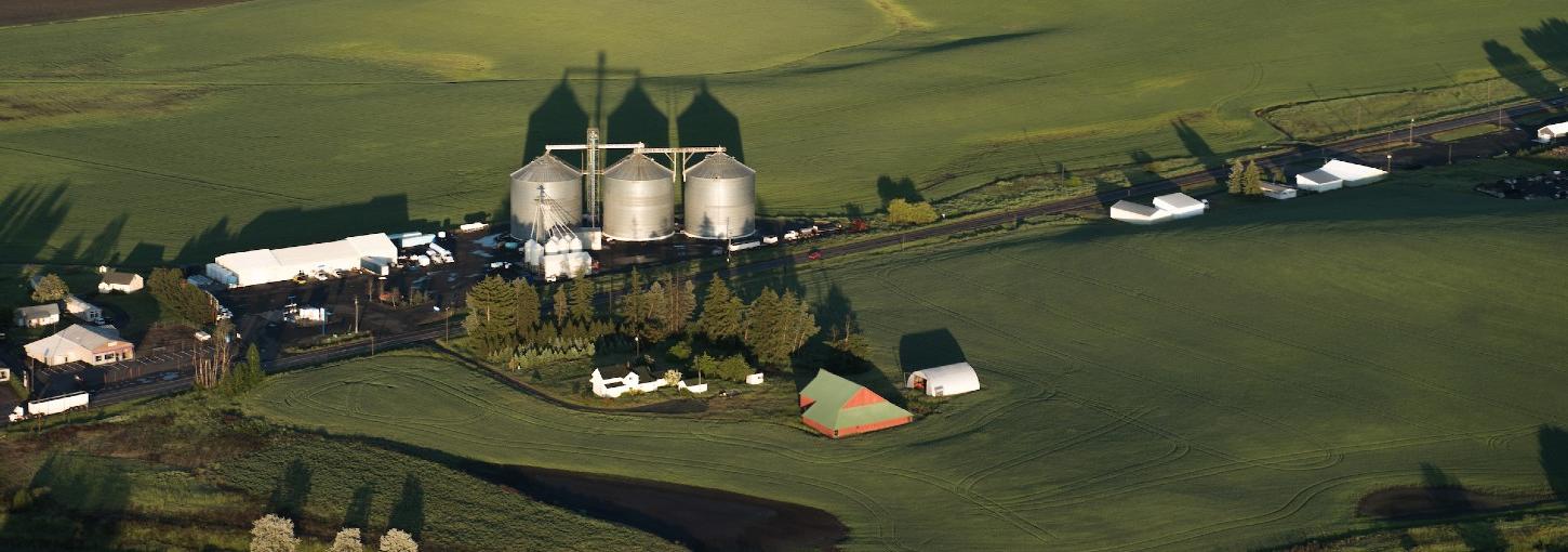 Overlooking grain silos in Idaho.